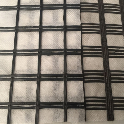 Dokunmamış kumaşla birleştirilmiş Fiberglas Geogrid veya Polyester Geogrid